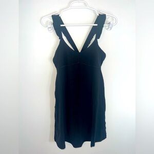 OFFLINE BY AERIE BLACK RUFFLE EXTRA ME DRESS